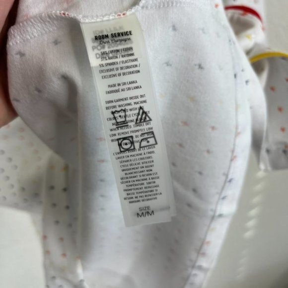 ROOM SERVICE PJS Pajamas Rainbow Shirt Pajama Top Jacket - Picture 7 of 7